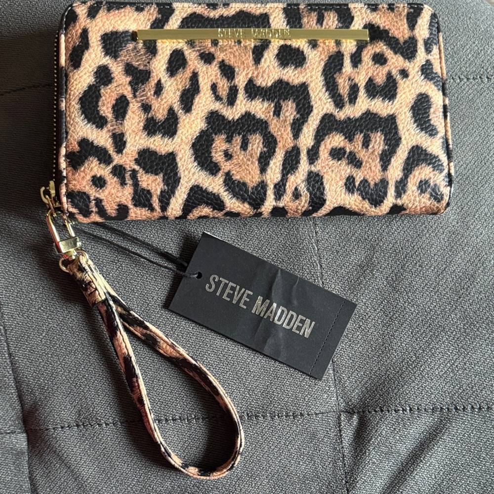 Steve Madden Animal Print Wristlet Wallet